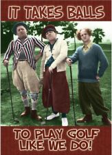 Three Stooges, It Takes Balls To Play Golf  3.5” X 2.5” Refrigerator Magnet picture