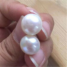Fashion 11-12mm White Baroque Pearl Earrings 18k Ear Stud Dangle Mesmerizing picture