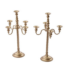 2 Pcs Gold Candelabra Candle Holder Centerpieces for Tables 5 Head Tall Candles  picture