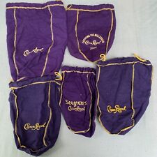 5 Crown Royal Purple Drawstring Bags 750ml & Large Stitched Logo 2000 Millennium picture