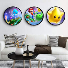 Set Of 3 SUPER MARIO  Video Game Art Kids Room Wall Circle Poster picture