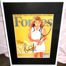 Anna Kournikova autographed signed autograph 2000 Forbes magazine cover framed picture