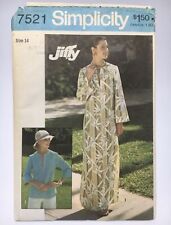 Caftan Size 14 S7521 Vintage 70s Simplicity Cut Pattern Jiffy Dress Mrs Roper picture