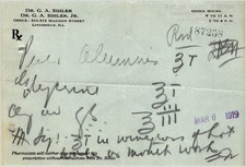 1919 Prescription Script Dr Sihler Litchfield IL Montgomery Influenza Pandemic picture