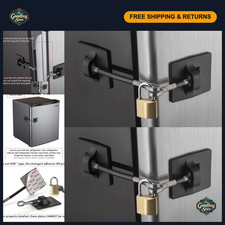 2-Pack Refrigerator Lock with Keyed Padlock - Secure Food Storage, Black Locks picture