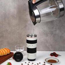 400mL Camera Lens Shaped Stainless Steel Water Cup Tea Mug with Lid (Black) picture