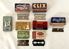 6 Vintage Wonder Doctor Clix Blue Star & Gillette Safety Razor Blades with Boxes picture