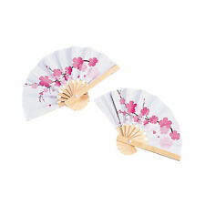 Mini Cherry Blossom Folding Favor Hand Fans - Party Supplies - 12 Pieces picture