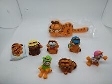 Vtg 1980’s 🔥 Garfield Cat 🔥 PVC Plastic Mini Figures Toy Lot + NOS Hair Brush picture