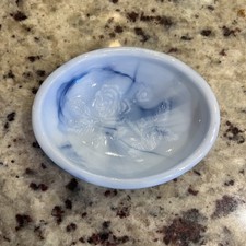 Vintage Avon Soap Dish Blue May 1978 Victorian Rose Flower Pattern Cottage Core picture