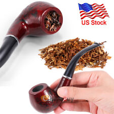 Durable Wooden Wood Smoking Pipe Tobacco Cigarettes Cigar Pipes Enchase Gift USA picture