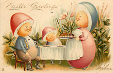 Tuck Easter Postcard 523 Hard Boiled Egg People, Family at Supper Table picture