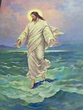 Jesus Christ Walking On Water 1979 Lithograph #2635- 16'' x 20'' picture