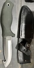 Schrade 143OT USA Knife W/Lanyard Hole Gut Hook Blade 9-1/2 Black Leather Sheath picture