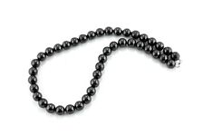 Shungite Necklace Night 12 mm beads rare mineral EMF protection 19inch picture