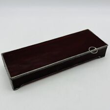 Vintage Burgundy Stained Glass Trinket Jewelry Box Hinged picture
