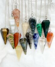Natural Gemstone Faceted Cone Pendulum Healing Dowsing Crystal Pendulum picture