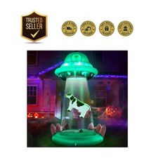10FT UFO Cow Abduction Inflatable - Ultimate Halloween Decoration for Yard picture