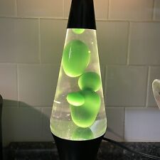Vintage 1996 16” Lava Lite Lava Motion Lamp - Green CLear Black Metal TESTED picture