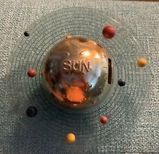 Vintage MCM Spinaround Vacumet Inc. Solar System Coin Bank  w/ Stopper No Key picture