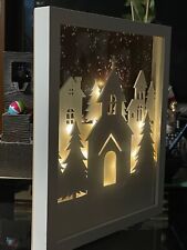 CHRISTMAS “ LED SHADOW BOX “ 2AA BATTERIES  OPERATED // H.13” x W. 11”x Thick.1. picture