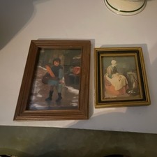 Old Pictures. Girl with bread. Women Seating and cooking picture
