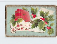 Postcard Embossed Art Print Greeting Card Volumes of Good Wishes picture