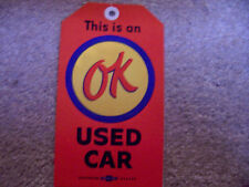 OK  Used Car  Warranty  Tag  1957 Chevy, GTO,  Corvette, Chevelle, Camero,    picture