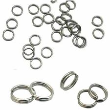 Split Ring Keyrings 10mm Thick Strong STAINLESS STEEL Key Chain Links Rhodium picture