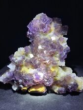 TOP Magnificent purple-red multi-layer Phantom window cubic fluorite crystal picture