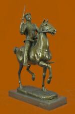 Handcrafted Detailed Roman Warrior on Horse by Fremiet Bronze Sculpture Figure picture