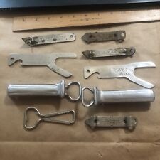 Lot of 9 All Metal Bottle Openers - Advertising Beer and Liquor. See Photo’s  picture