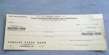 WWII ration check, processed foods, People's State Bank picture