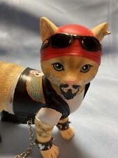 The Hamilton Collection Live Fur-ee & Ride Hard Biker Cat 'Dawg Crusher' EUC picture