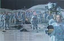 1973 APOLLO MOON ASTRONAUTS POSTER Shepard Armstrong Schirra Grissom Irwin Rover picture