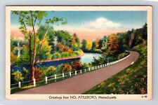 Attleboro MA- Massachusetts, General Greetings Road, Antique, Vintage Postcard picture