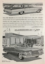 Vintage 1959 OLDSMOBILE Car Print Ad Mid Century Modern Graphics Dynamic 88 picture
