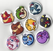 EEVEE POKEMON BUTTON SET - 9pcs (1 inch PIN BACK) on JACKETS or BACKPACK picture