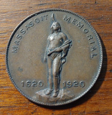 1920 Bronze Token / Coin Massasoit Memorial IORM Contribution , Plymouth Mass. picture