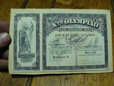 1932 Los Angeles Xth OLYMPIAD--official pass to ALL events SUPER RARE picture