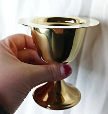 Catholic Orthodox Mini Polished Brass Chalice and Paten Set for Home 2.5 Oz picture