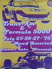 Vintage Original Road America 1975 Race Poster - Trans Am Formula 5000 (C) picture
