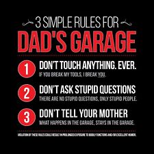 DAD'S GARAGE RULES Banner - Garage Shop Funny Rules Father's Day Sign Poster picture