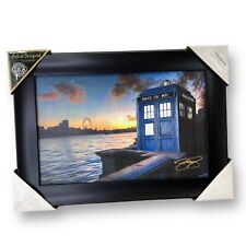 New Dr. Who Tardis Framed Wall Art 20.5” X 14.5” London Police Box Time Travel picture