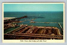 Chicago IL-Illinois, Outer Drive Link Bridge, Lake Front, Vintage Postcard picture