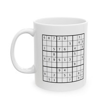 Sudoku Puzzle Coffee Mug Number Game Cup Gift for Logic Puzzle Lovers picture