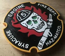 Fire Department Syracuse Engine 5 3D routed wood plaque patch sign Custom picture