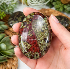 Genuine Bloodstone Worry Stone Healing Palm Stone Energy Mineral Specimens Decor picture