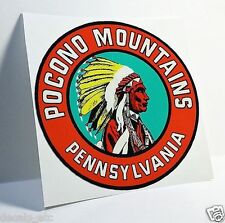 POCONO MOUNTAINS PA. Vintage Style Travel DECAL / Vinyl STICKER, Luggage Label picture