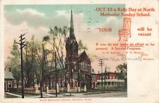 Hartford CT Connecticut, North Methodist Church Rally Day, Vintage Postcard picture
